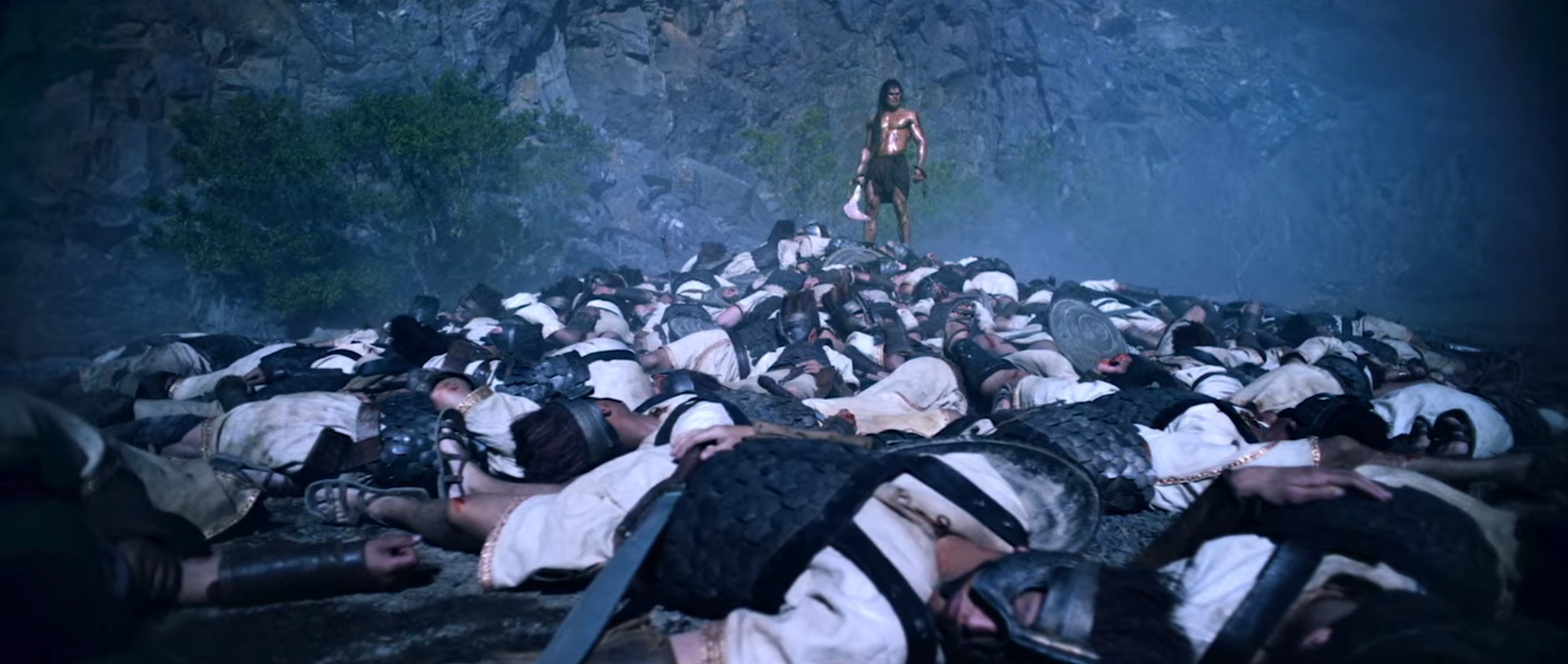 Taylor James as Samson overlooks Victorious Battlefield in Pureflix Christian Movie