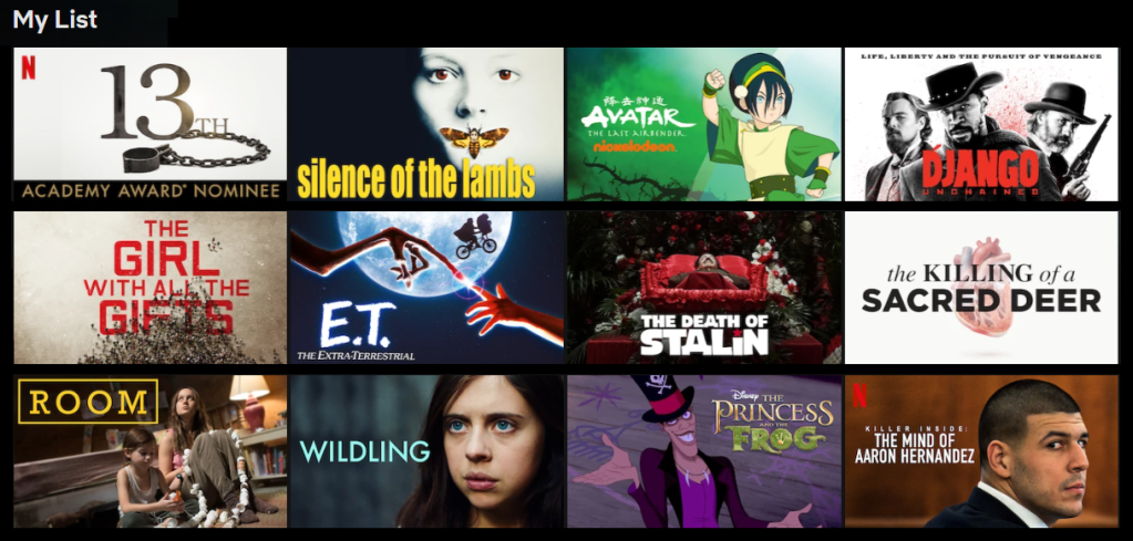 personal user streaming Netflix queue during quarantine