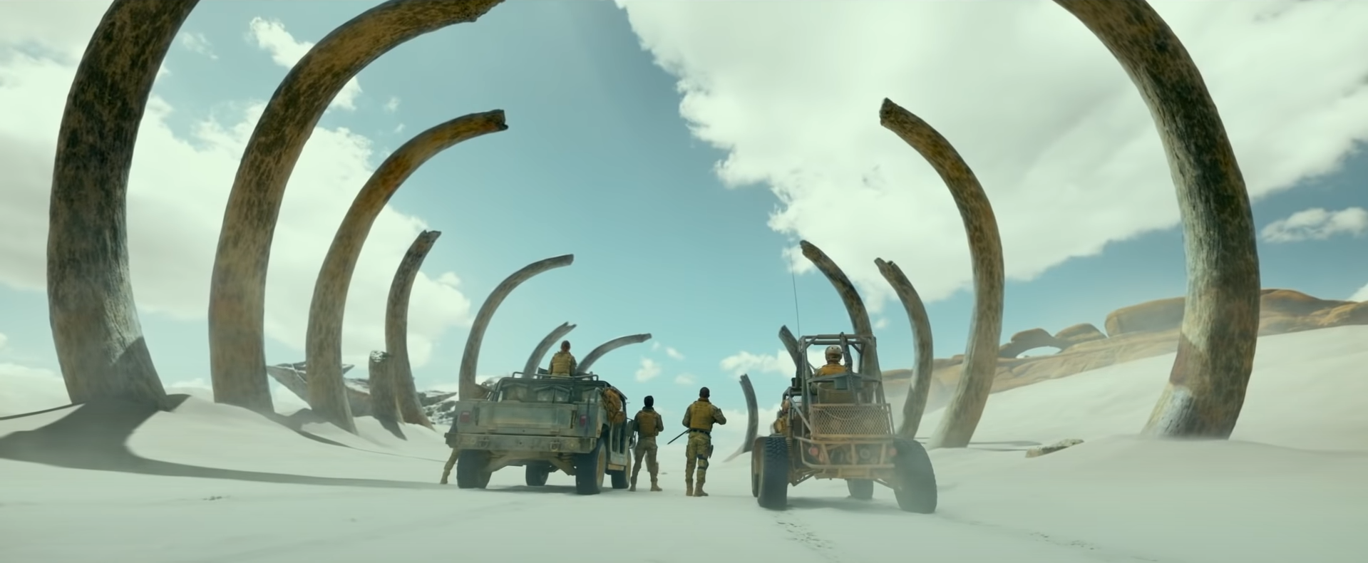 Creature bones in Monster Hunter video game movie trailer on Cinematic Doctrine